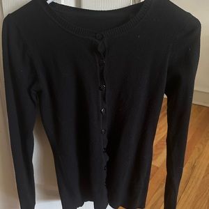 Black knit button-up cardigan